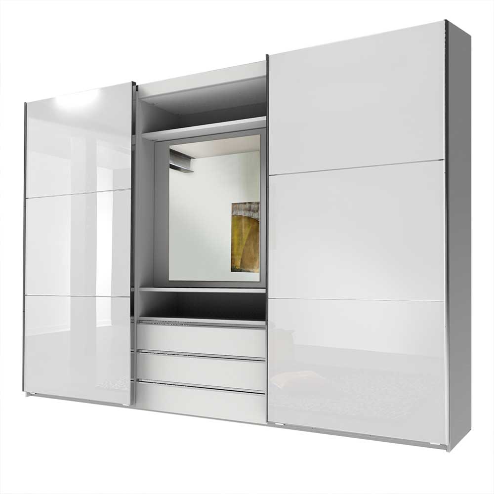 Weißer Design-Kleiderschrank mit Schwebetüren - Gastruna