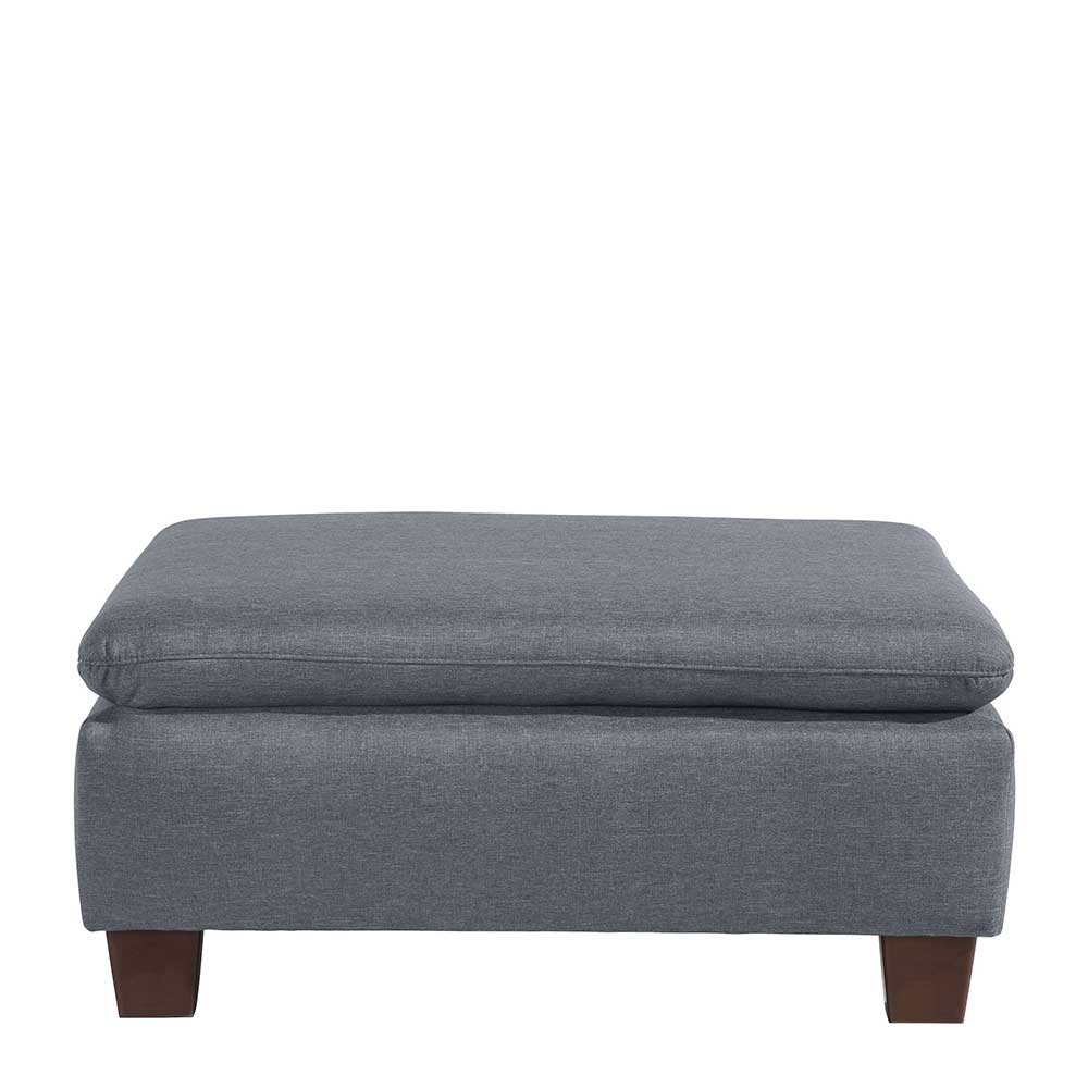 Hocker in Jeansblau und Nussbaum Braun - Ilea