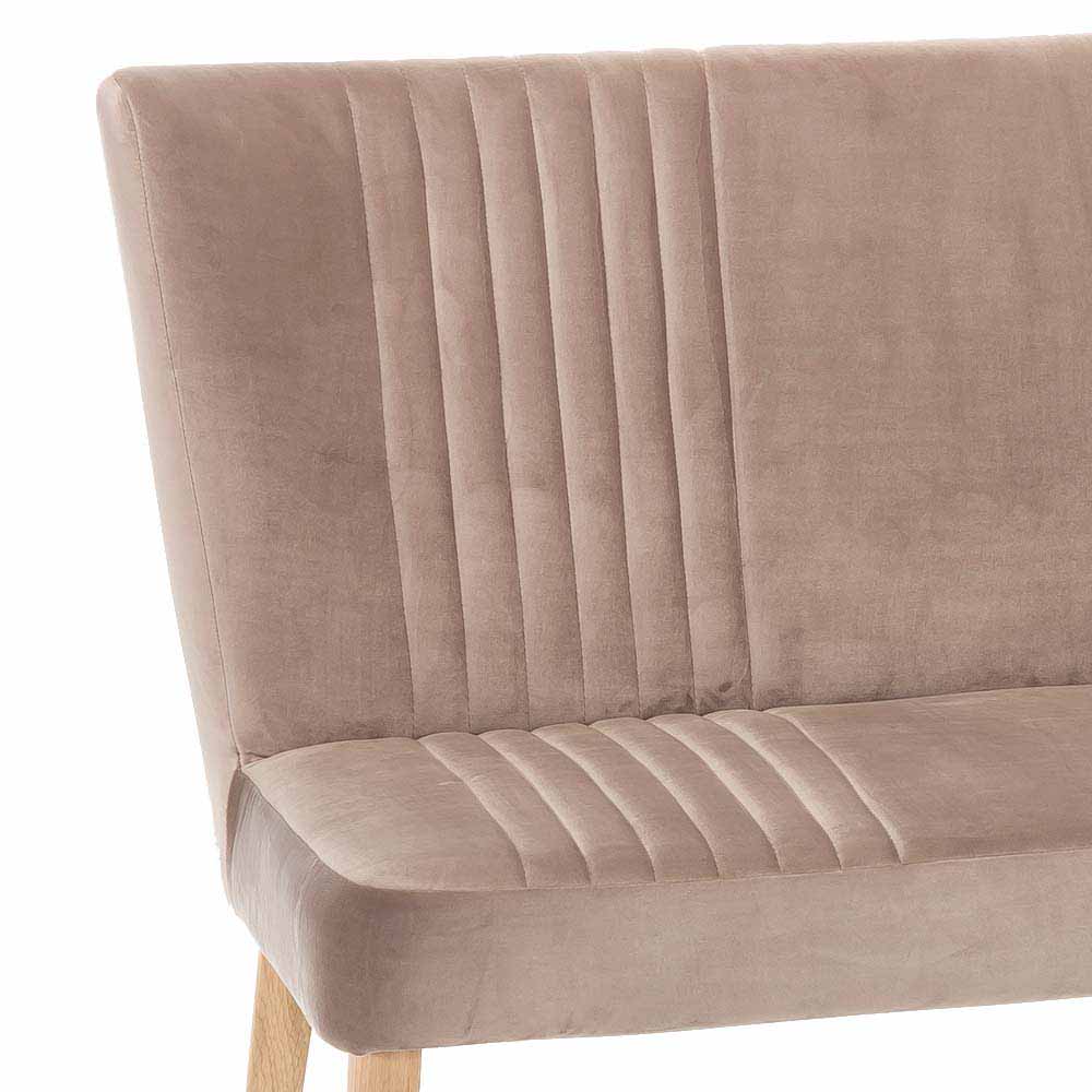 Mid Century Polsterbank mit Lehne Convilla in Taupe Velours