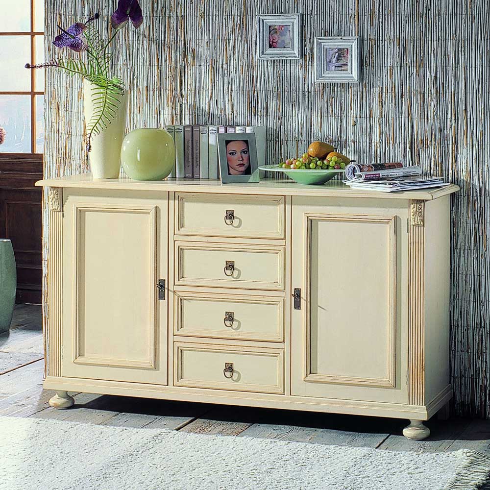 Esszimmer Sideboard Manoz in Antikweiß lackiert