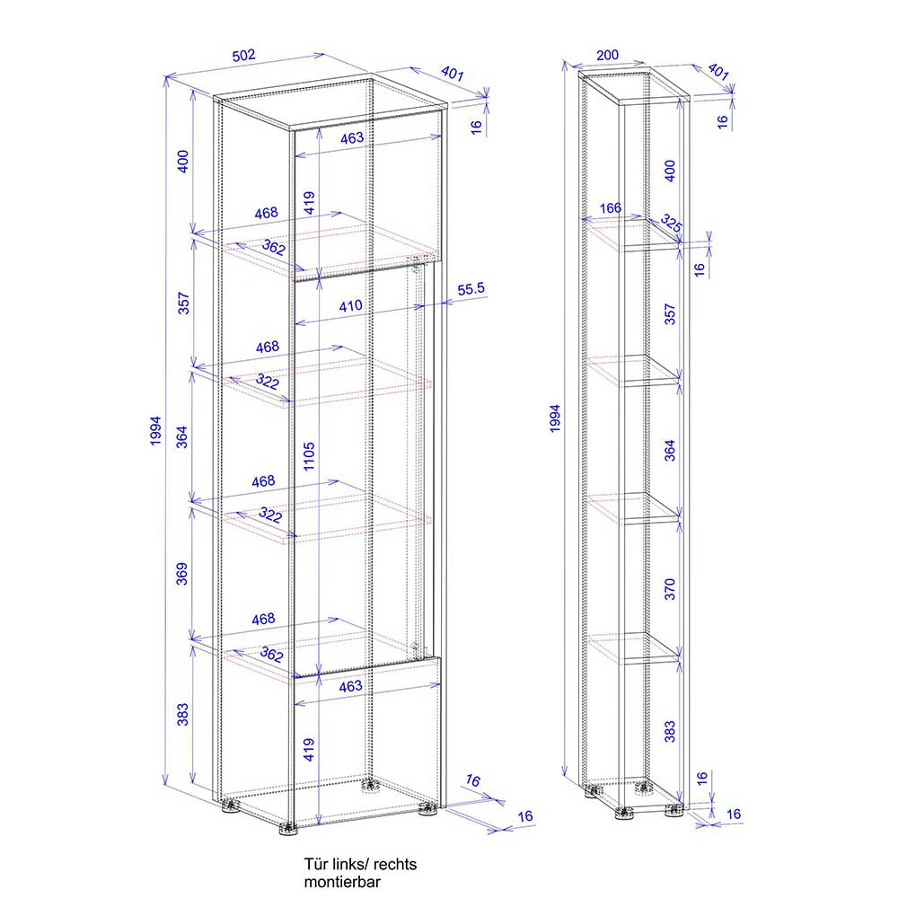 Office-Schrank und Regal Set - Nonessia (zweiteilig)