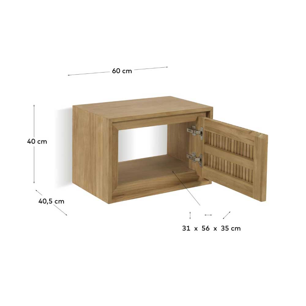 60x40x41 Teak Badschrank für Wandmontage - Sojettes