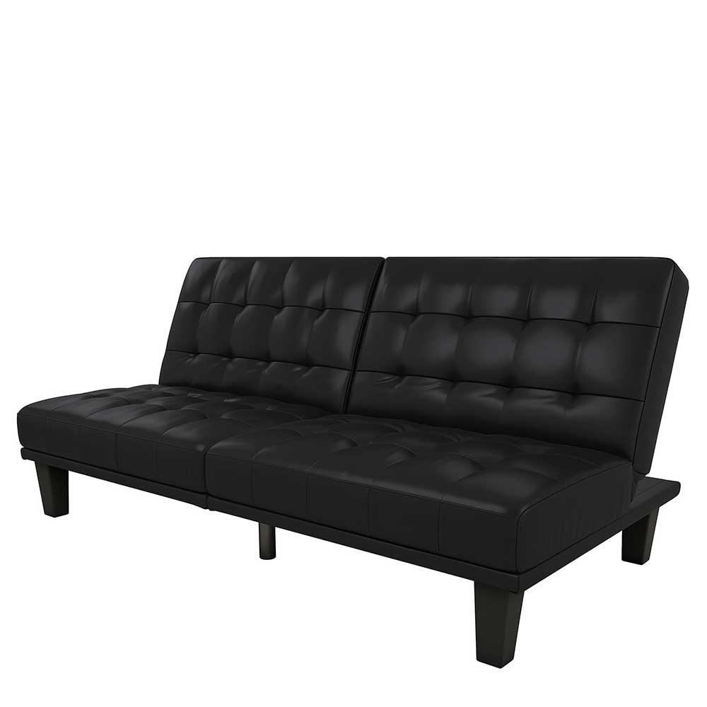 Kunstleder Schlafcouch in Schwarz - Venjar