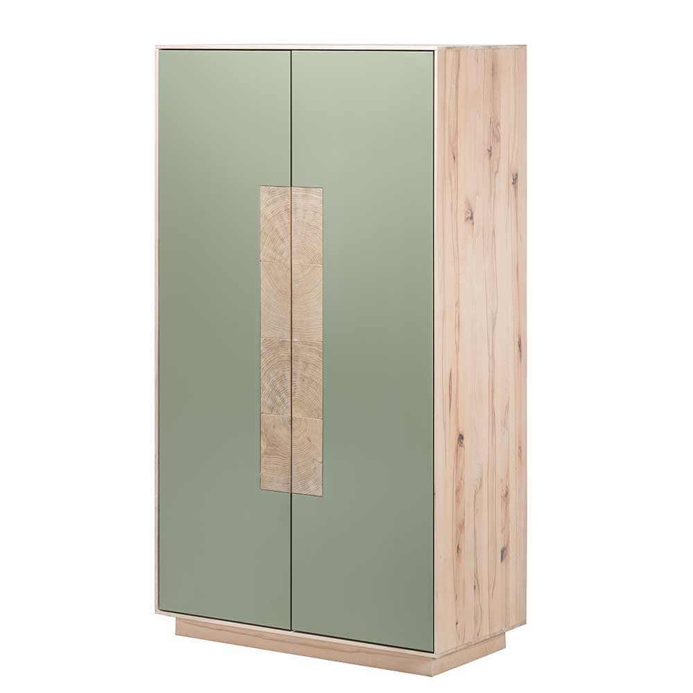 90x120x45 Wohnzimmer Highboard in Grau & Buche - Ajevos