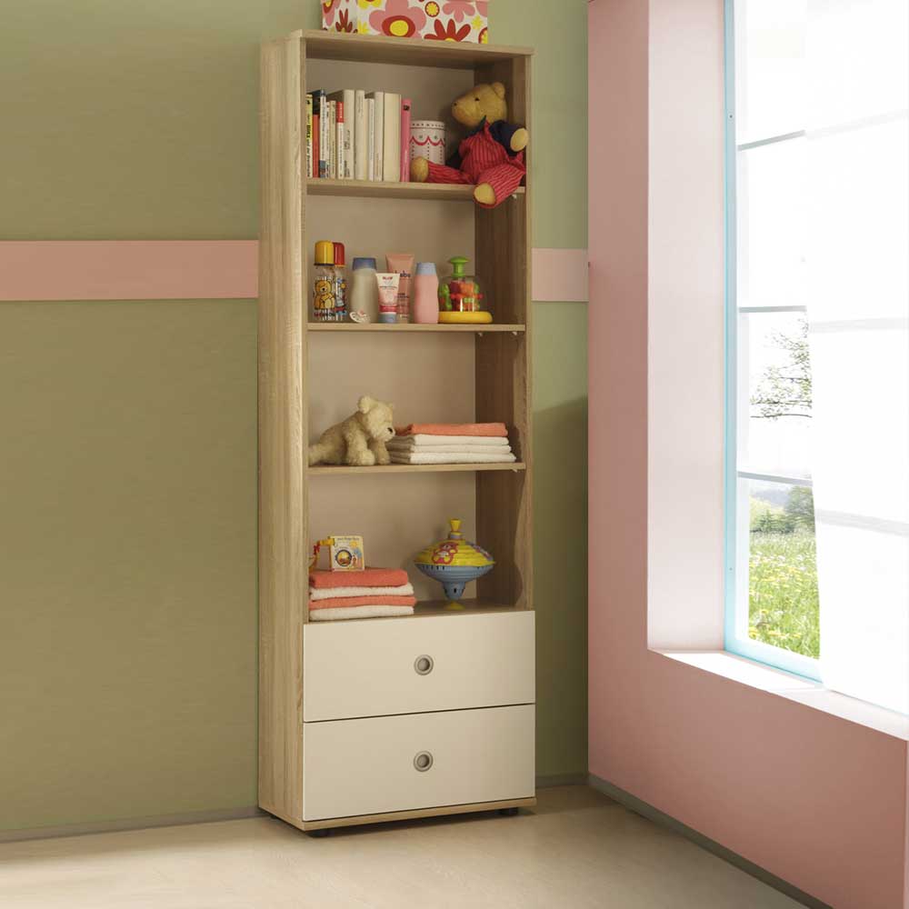 60x190x33 Kinderzimmer Regal zweifarbig - Silvado