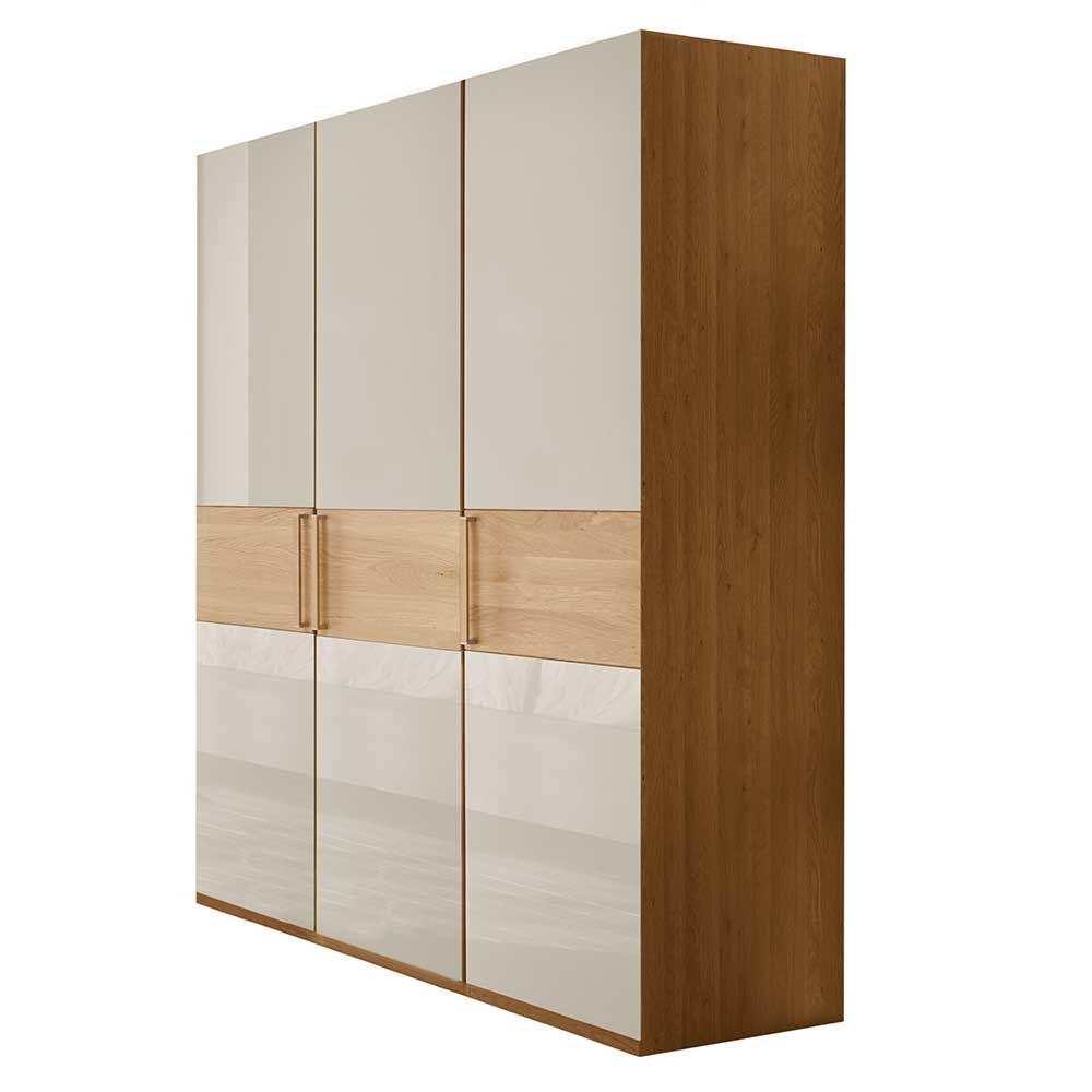 Drehtürenschrank mit Glasfront in Beige - Emdsiva