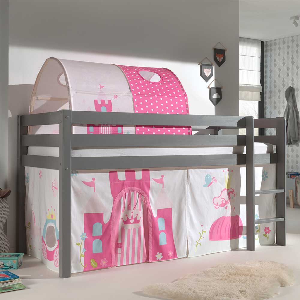 Spielbett Hochbett Prinzessin in Grau - Richy