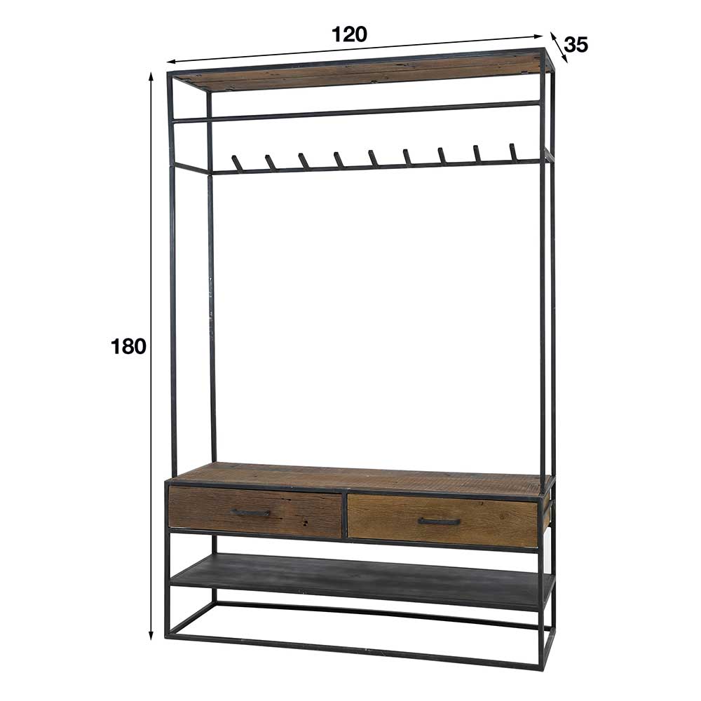 120x180x35 Industrial Garderobe kompakt - Iwashiro