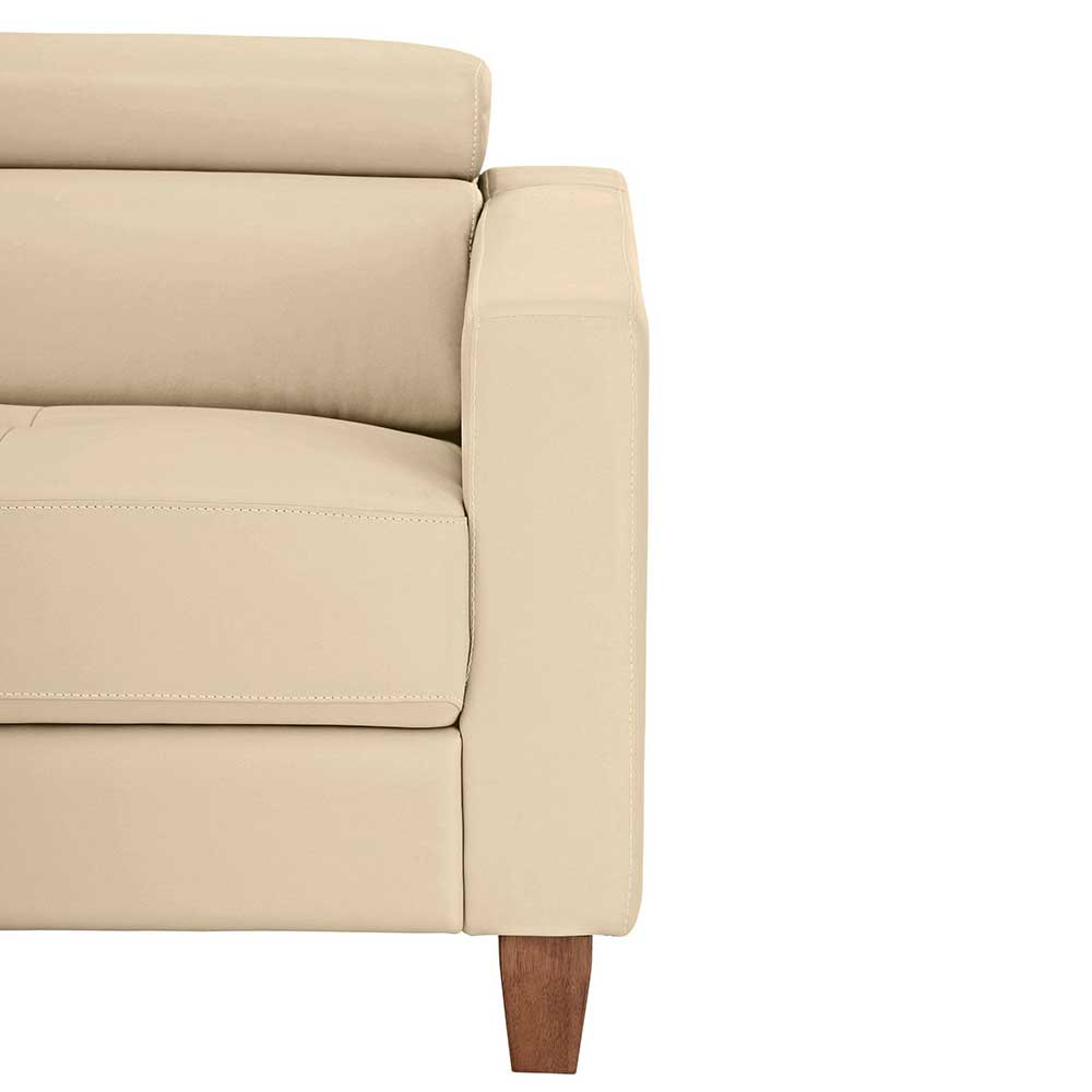 Elegante Leder Eckcouch in Creme - Seyera