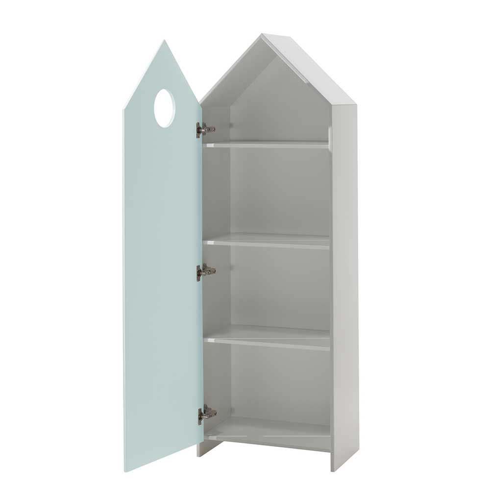 1-türiger Kinderschrank in Hausform 58x172x37 - Indefiva