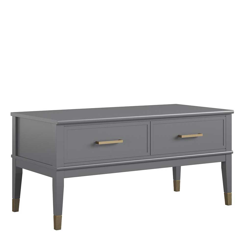 Funktioneller Couchtisch in Grau & Gold - Obbo