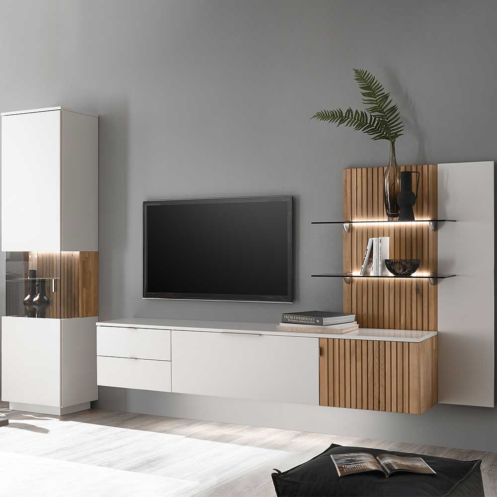 TV Anbauwand Designmöbel Set - Miloris (dreiteilig)