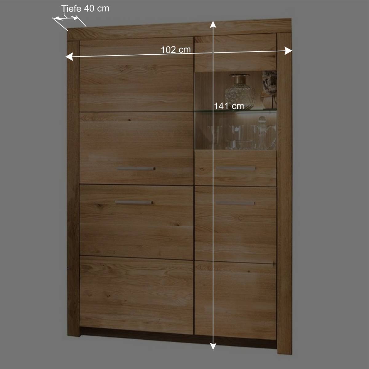 Massives Highboard mit vier Türen - Loitons