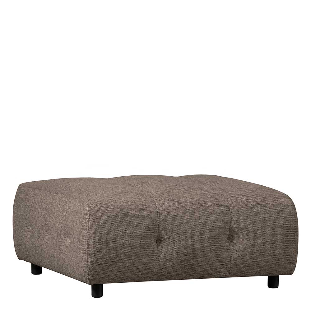 Modul-Couch Polsterhocker aus Chenille Graubraun - Tulcea