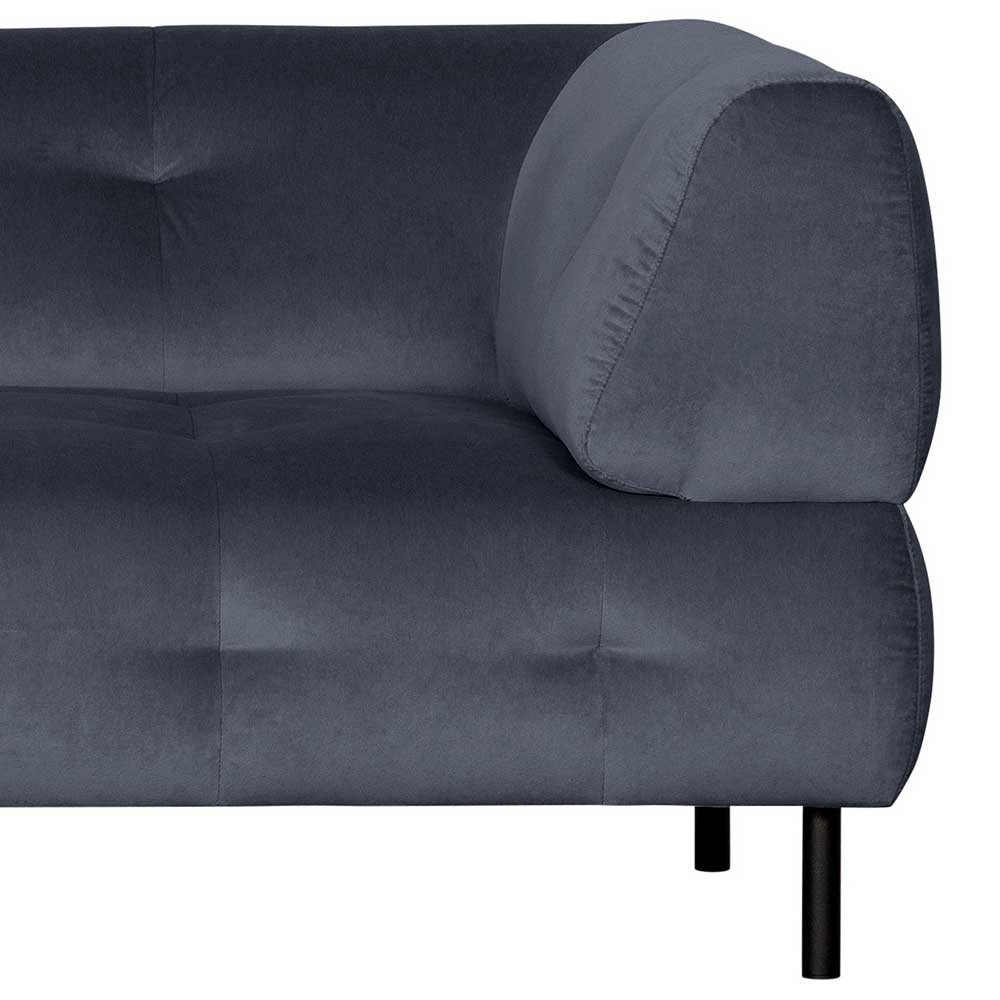 Samt L-Sofa in Dunkelgrau - Roccoss