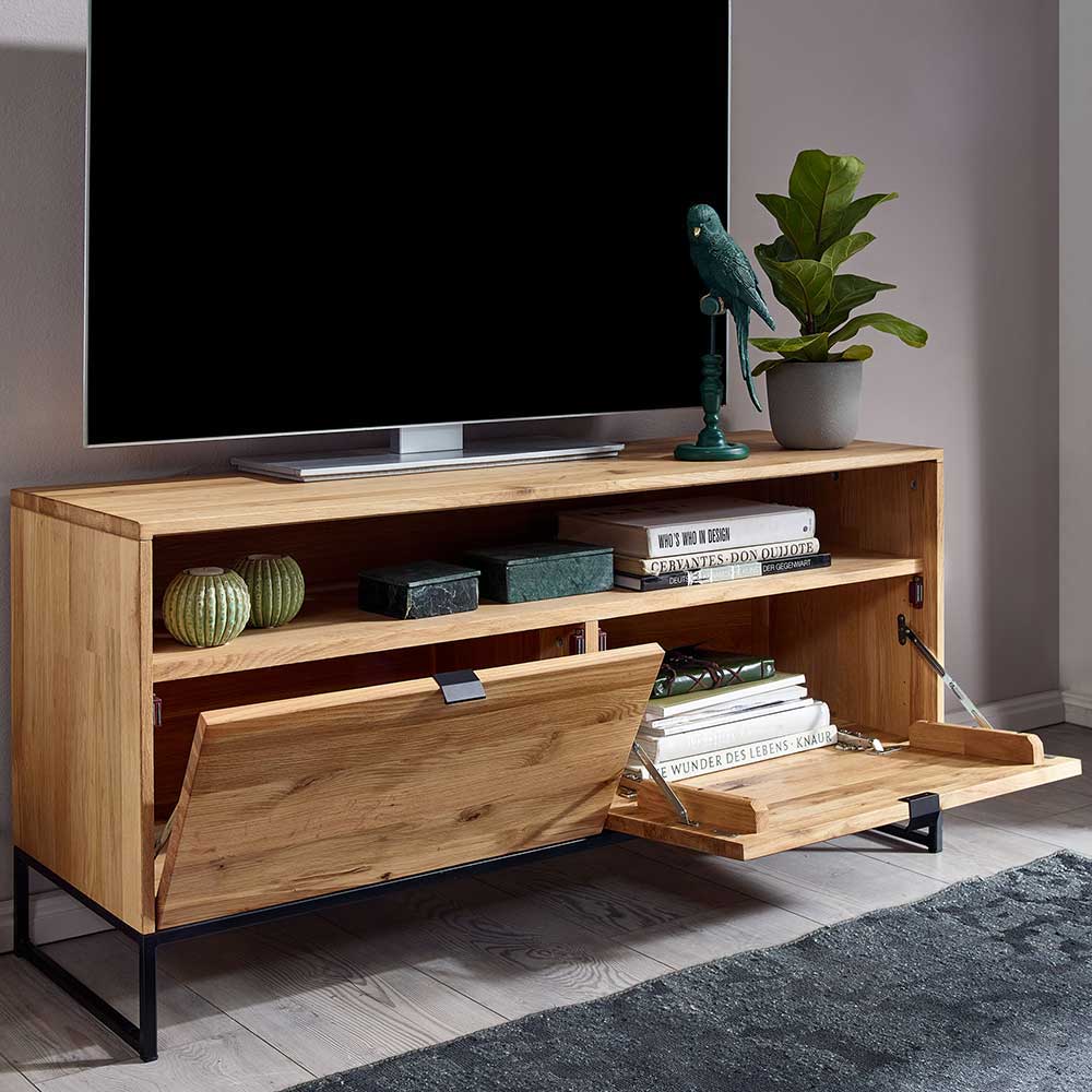 120x57x40 TV Unterschrank aus massiver Wildeiche - Varzado