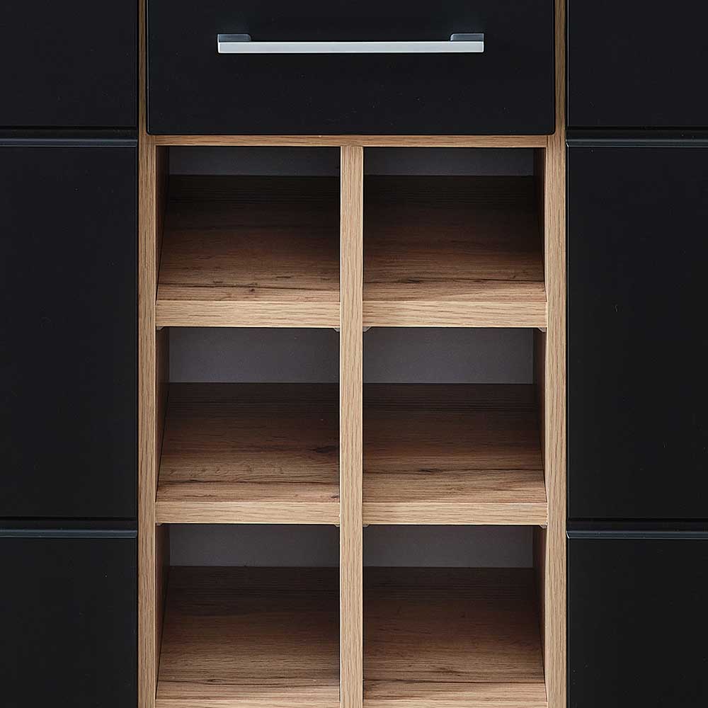 Wohnzimmer Barschrank in Schwarz & Wildeiche - Kandu