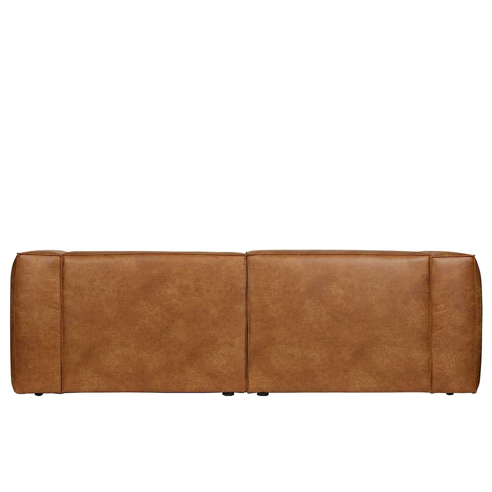 Recyclingleder 4-Sitzer Sofa in Cognac Braun - Miloris