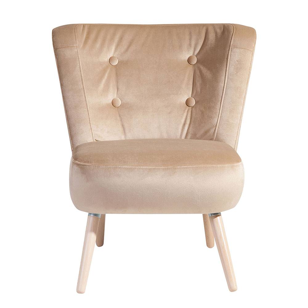 Sessel aus Samtvelours Beige - Modena