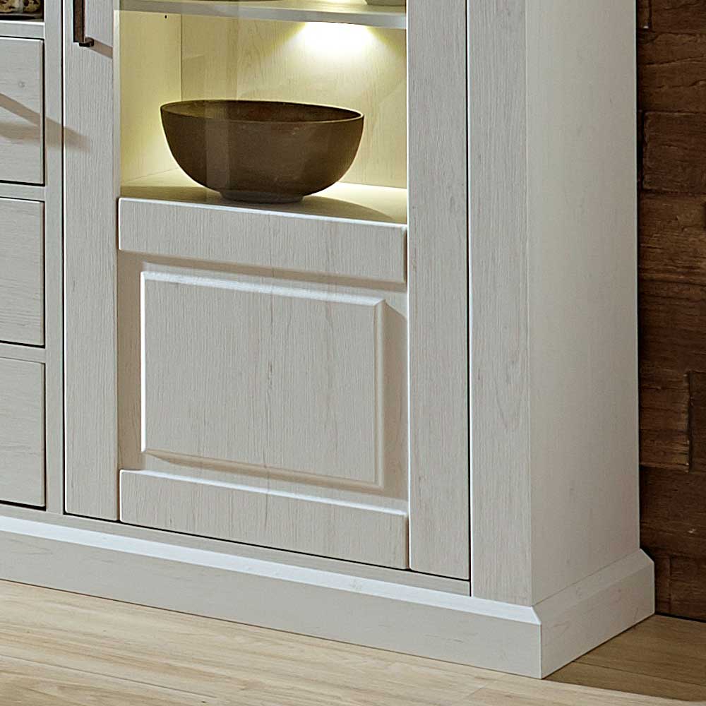 Highboard Rozasa in Weiß Taupe