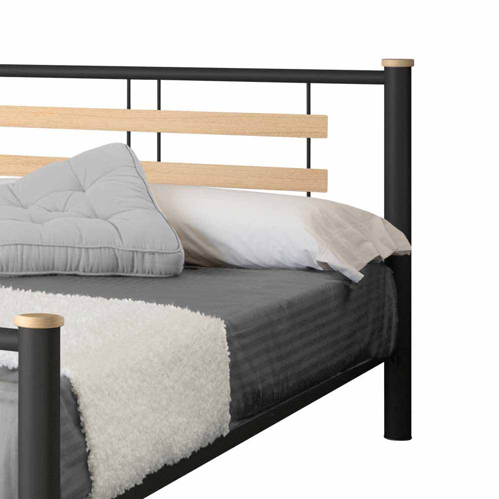 Futonbett Amsolia in Schwarz Metall