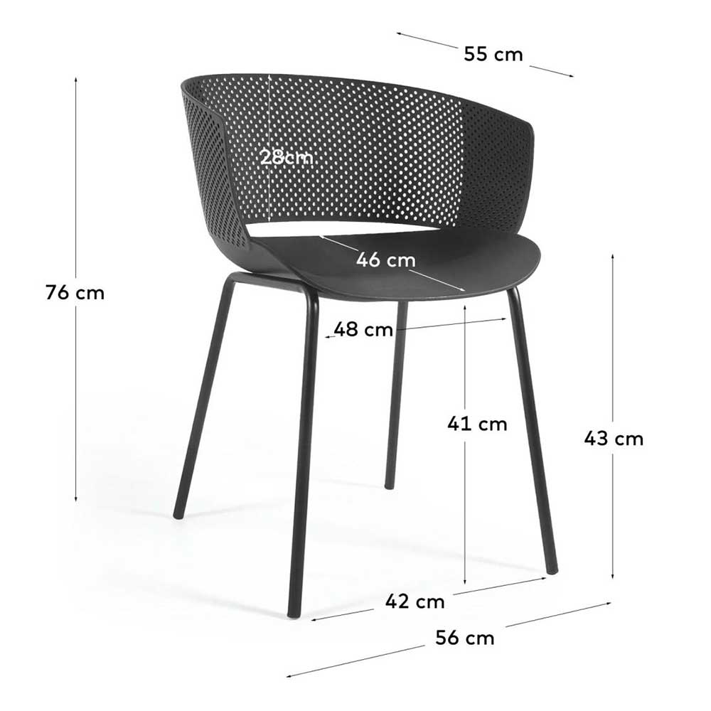 Schwarze Gartenstühle modern - Donzai (4er Set)