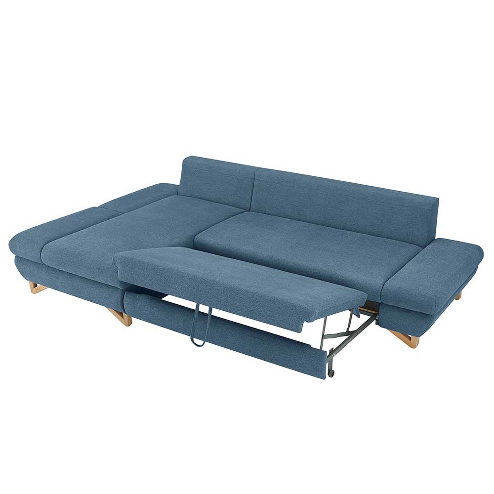 Polsterecke Schlafsofa in Blau - Baonga