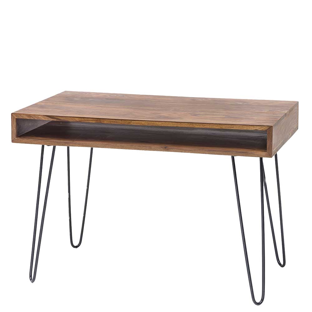 110x76x60 Retrodesign Schreibtisch aus Sheesham Holz - Seriacus