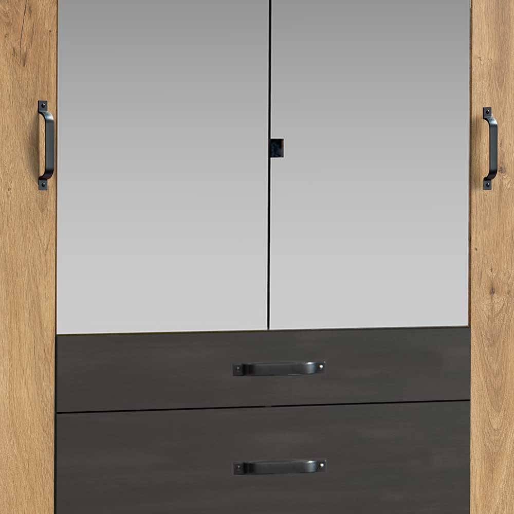 200x216x58 Kombi-Kleiderschrank mit Spiegeln - Bram