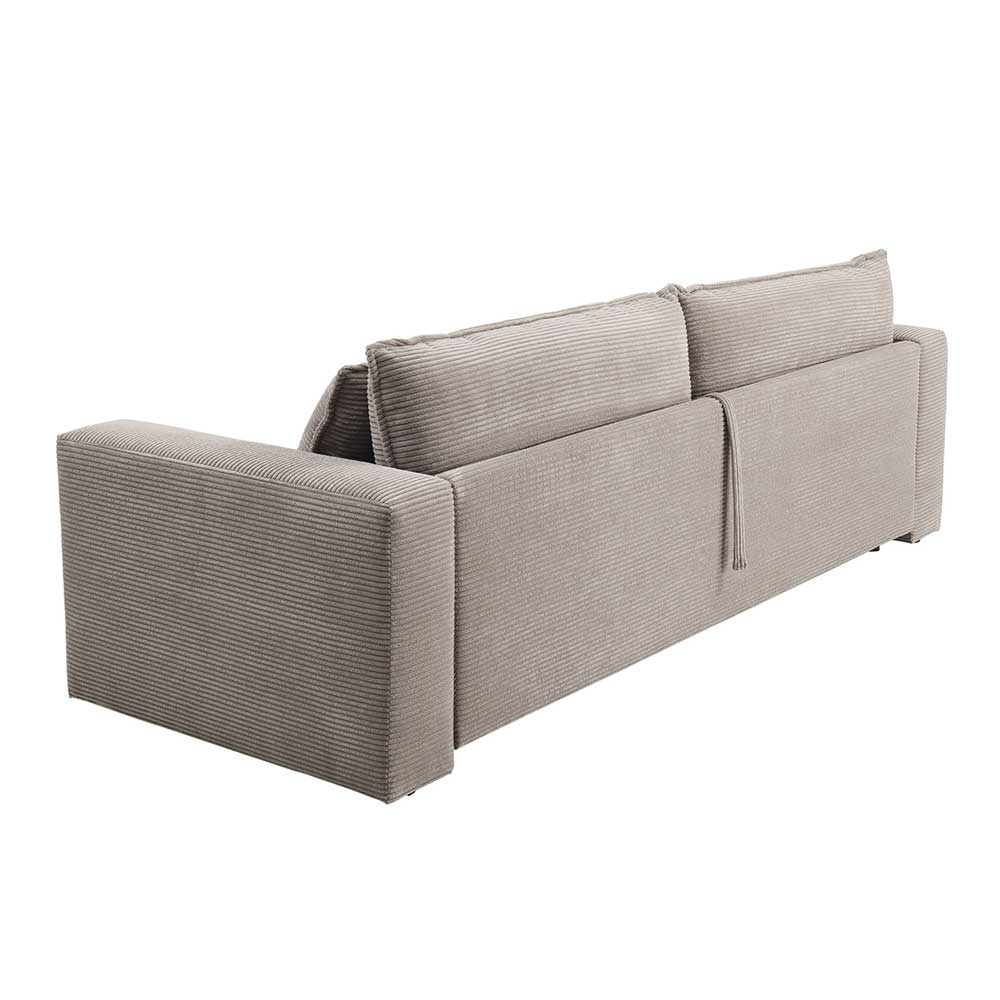 Dreisitzer Bettsofa in Hellbraun Cord - Anyna