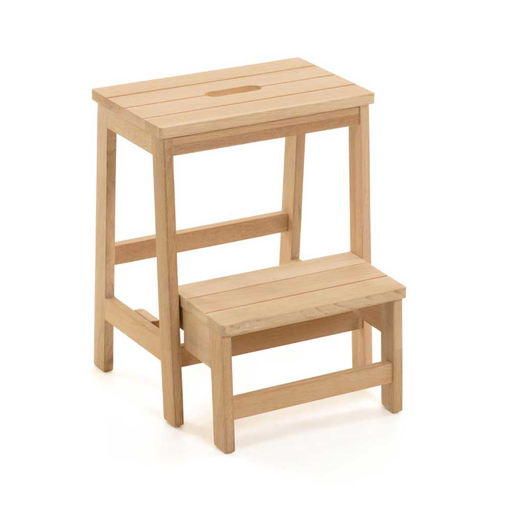 40x50x43 Massivholz Hocker mit Klapptritt - Teas