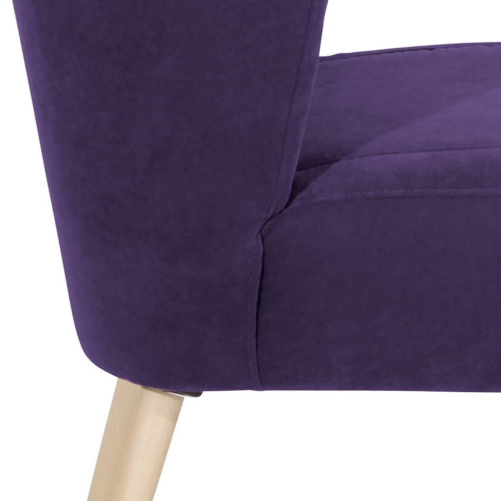 Polstersessel in Violett Velours - Coralla