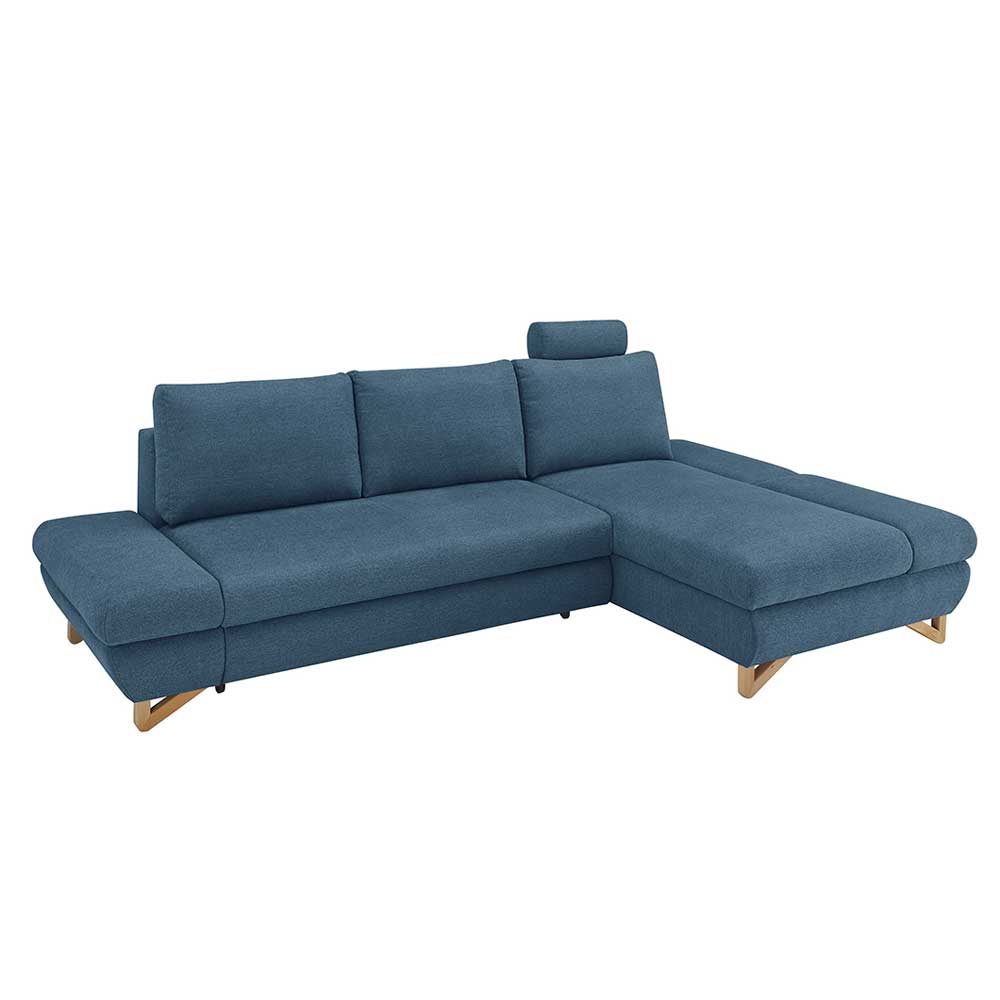 Polsterecke Schlafsofa in Blau - Baonga