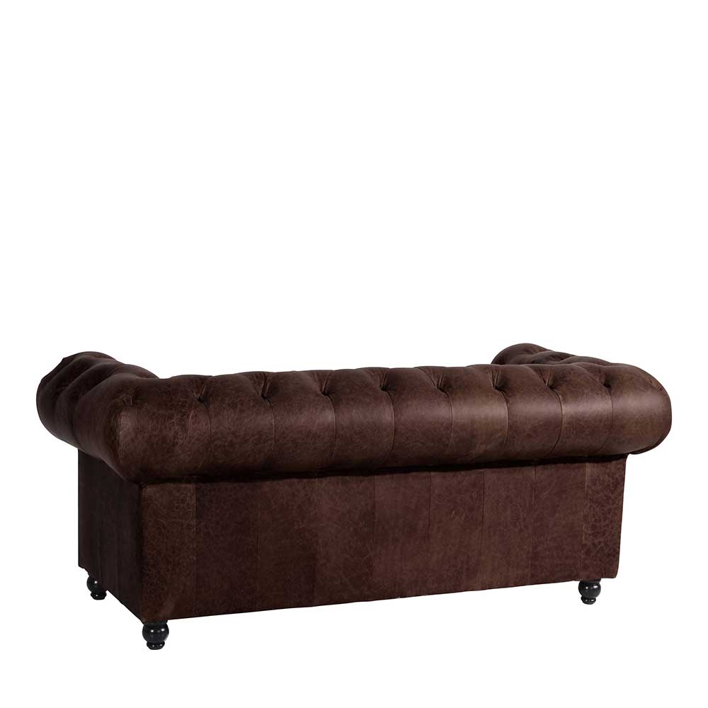 Zweisitzer Ledersofa im Chesterfield Look - Lord