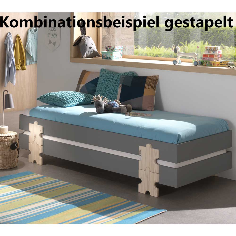 Modernes Kinderbett mit Füßen im Puzzle Design - Carisma