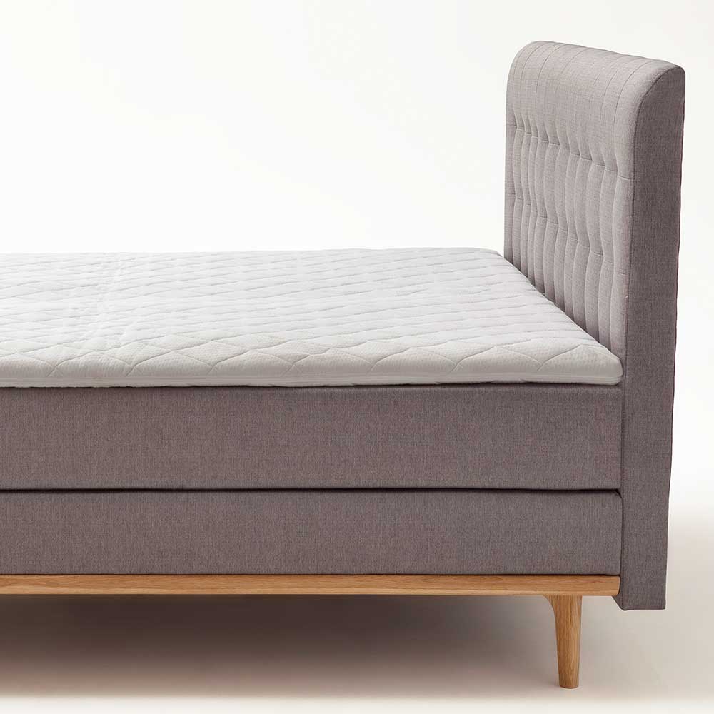 180x200cm Boxspring Stoffbett in Taupe - Olavio