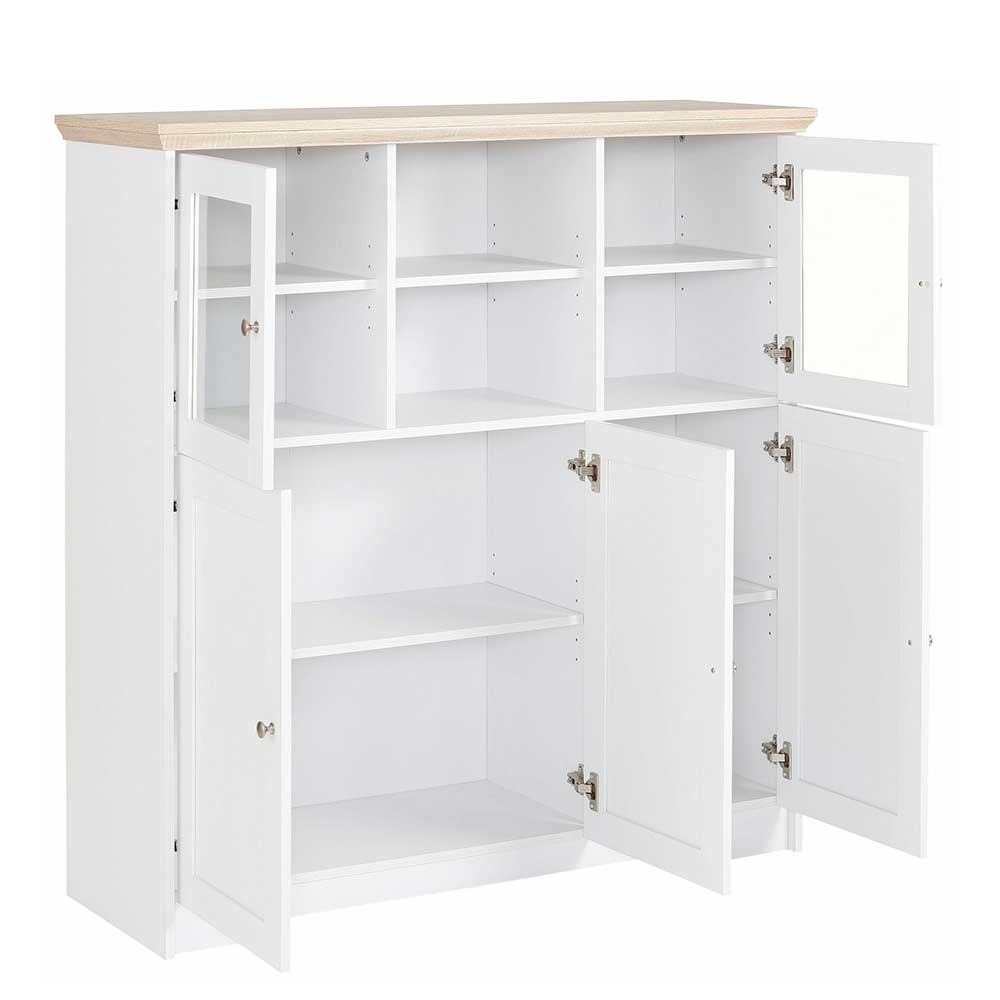 Günstiges Landhaus Highboard 125x125x35 - Akedra