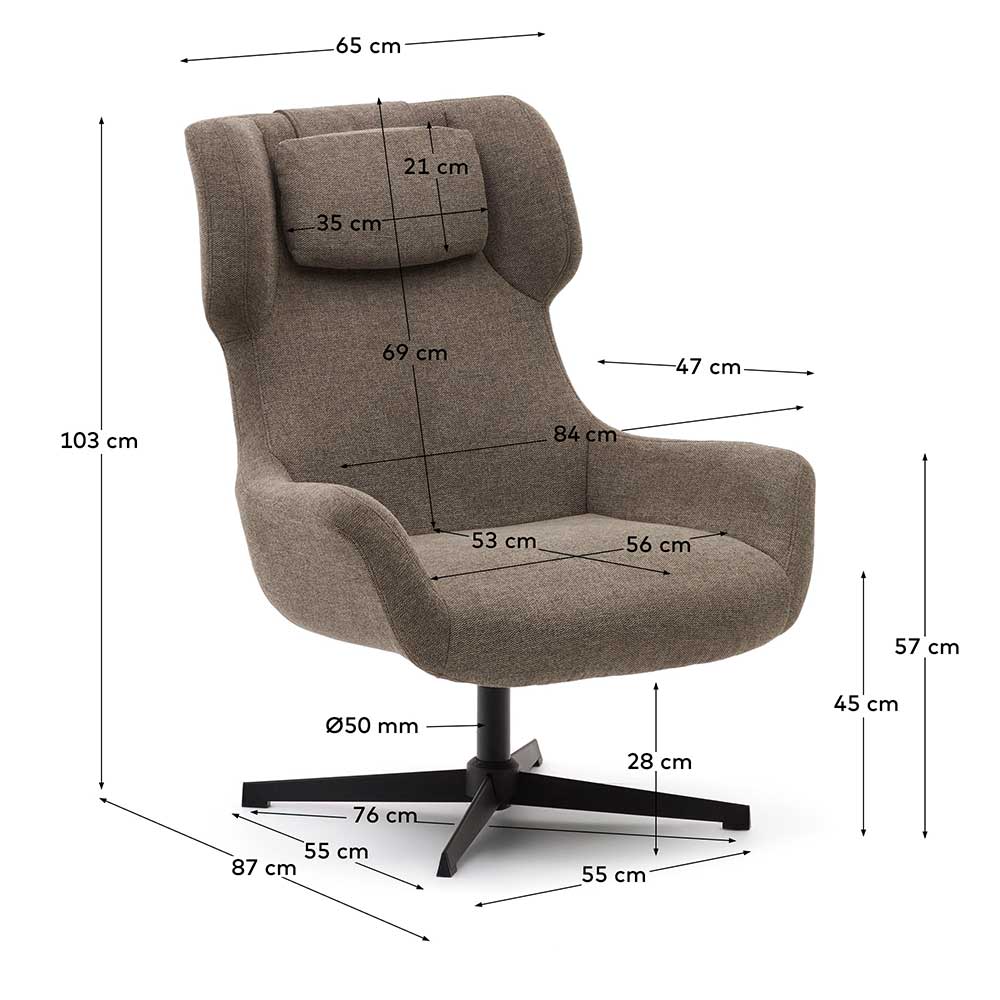 Design Ohrensessel mit Drehgestell - Eddya