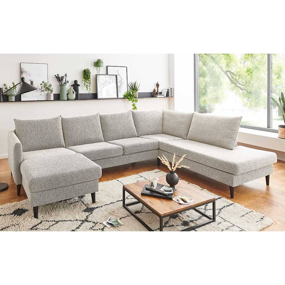 U-Sofa Wohnlandschaft in Creme - Bentema