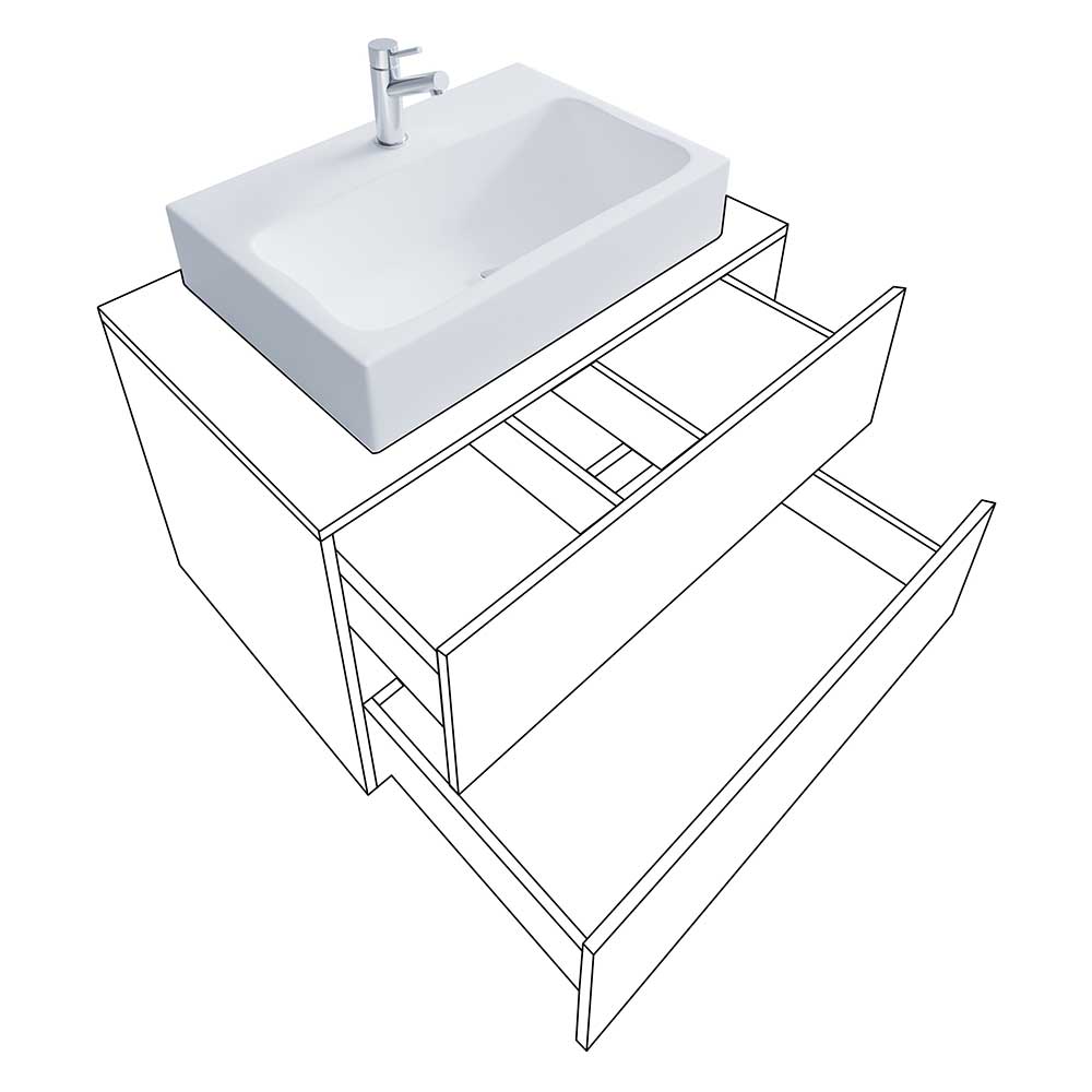 Waschbeckenschrank mit Aufsatzbecken - Effect