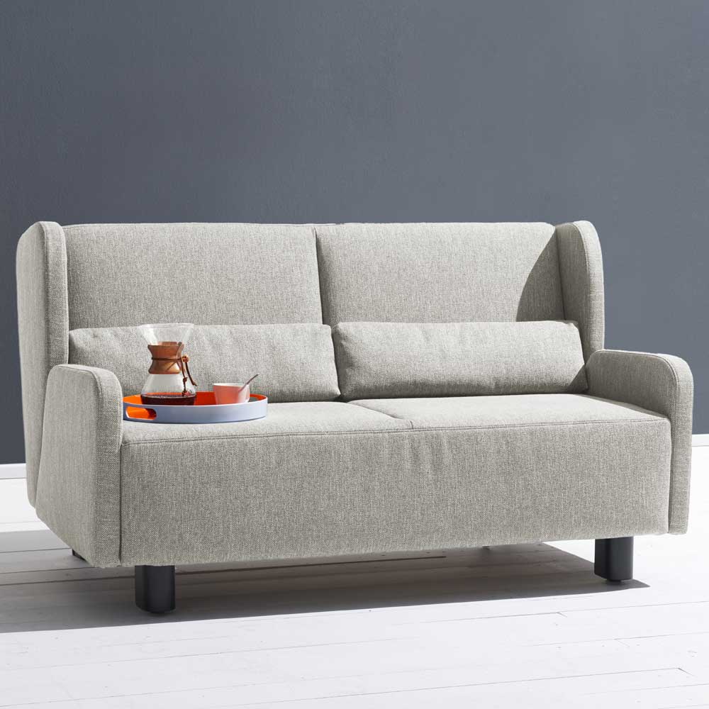 Ausklappbare Stoffcouch in Beige - Bondio