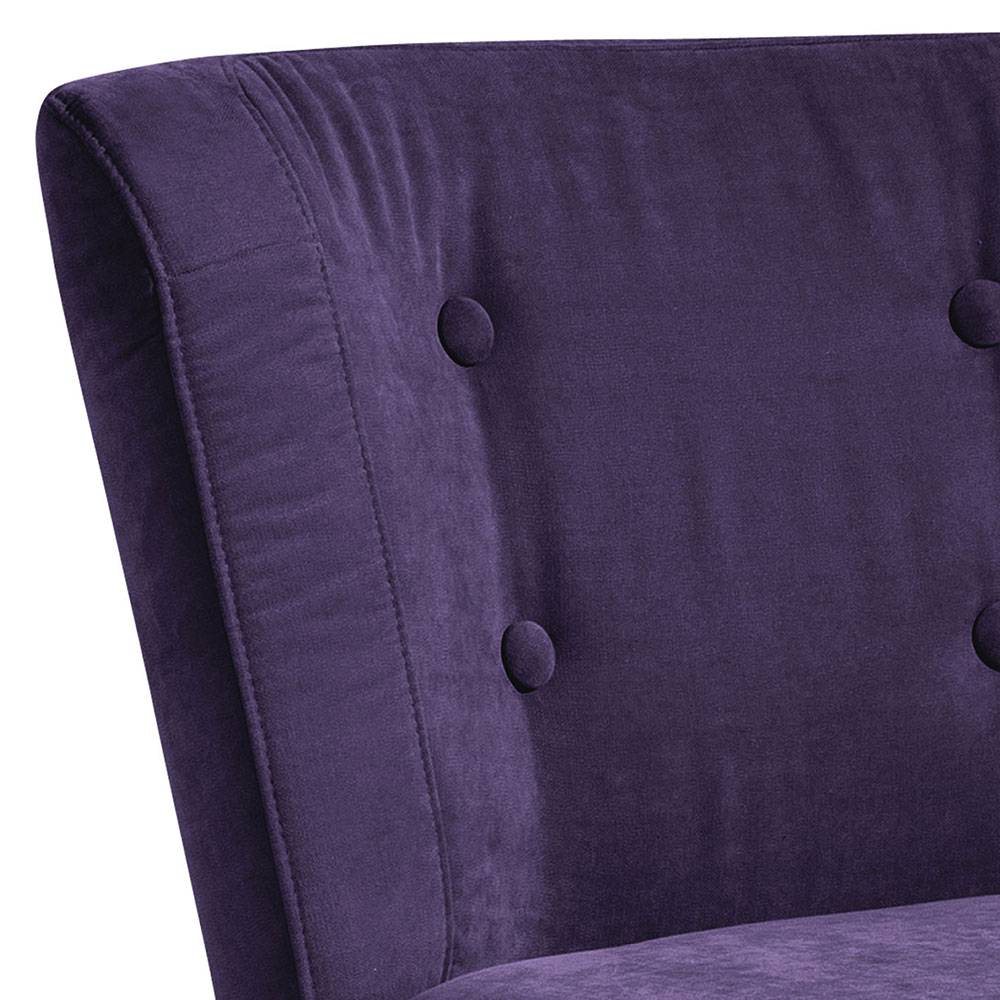 Vintage Look Sessel in Violett Velours - Casir