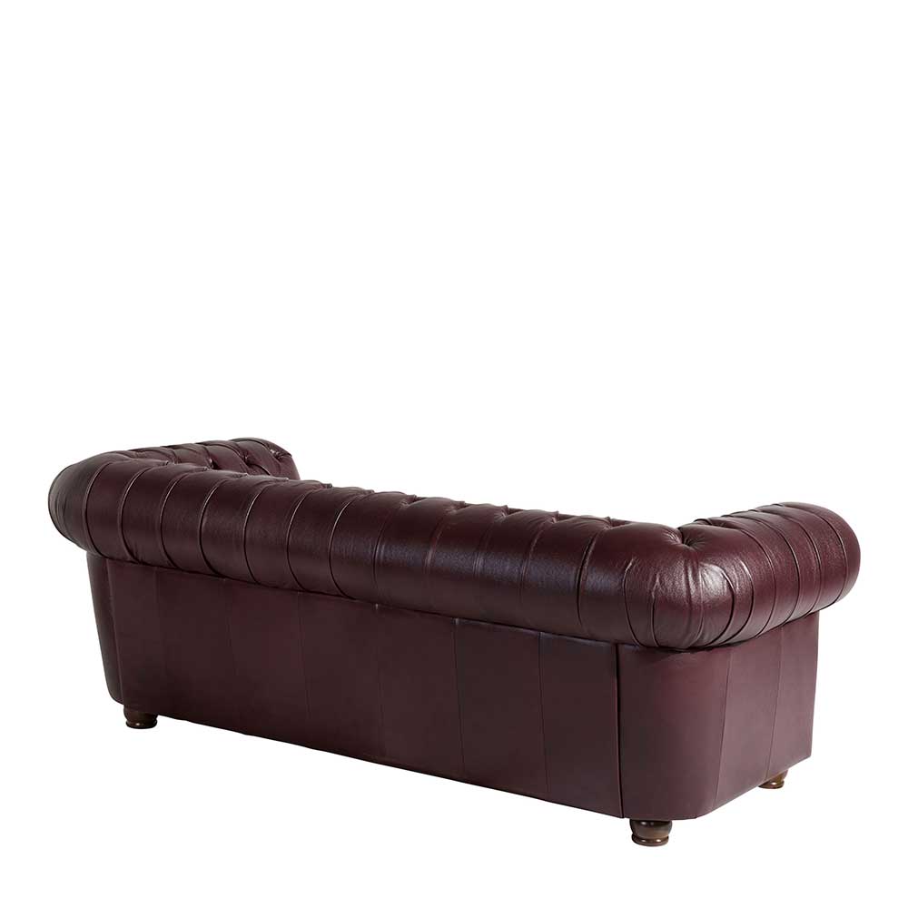 Chesterfield Ledercouch in Rotbraun - Geoloro