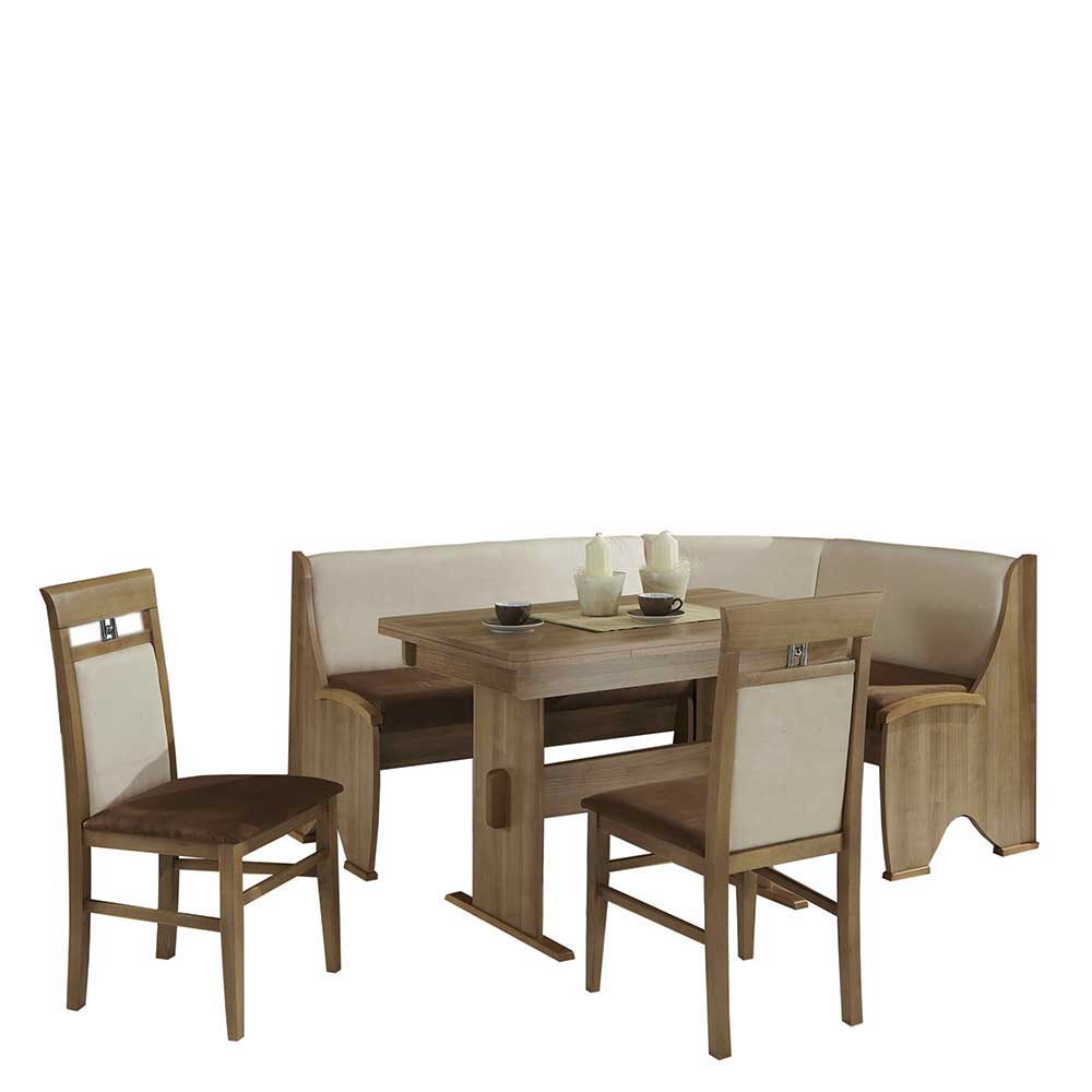 Set Eckbank Gruppe in Braun & Beige - Tyramus (vierteilig)