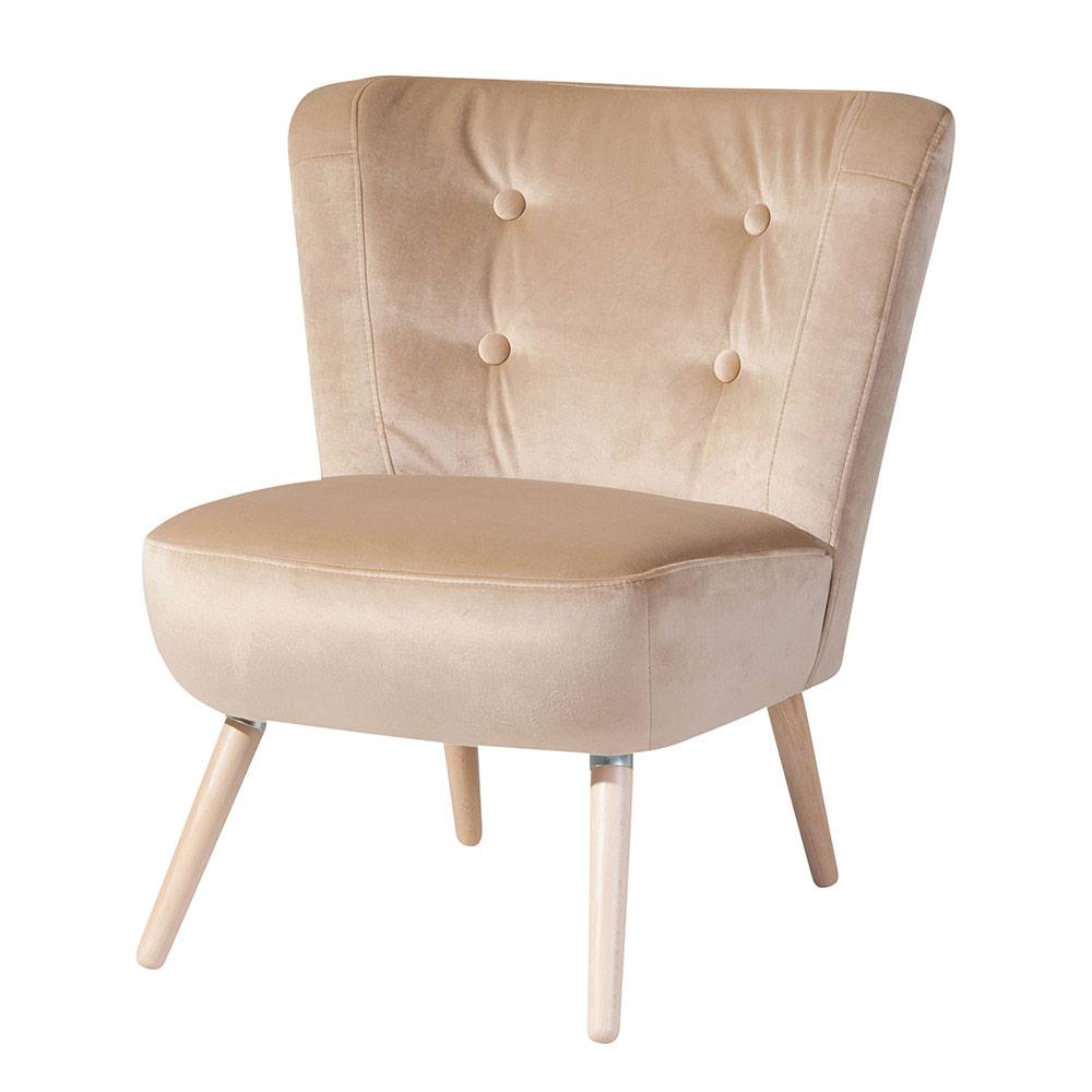 Sessel aus Samtvelours Beige - Modena