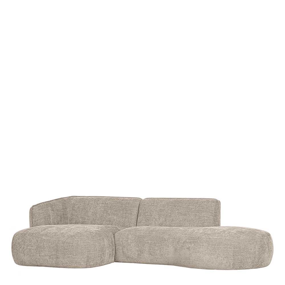 Ecksofa in Beige Webstoffbezug - Mauricios