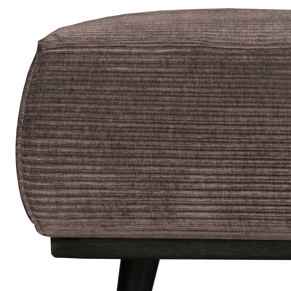 Wohnzimmer Hocker in Taupe Strukturstoff - Jemain