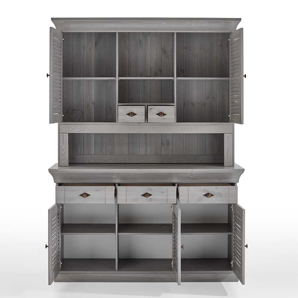 Grauer Buffet-Schrank im modernen Country Look - Newston