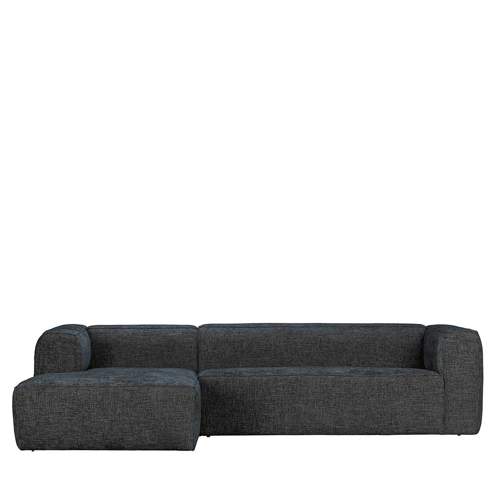 Strukturstoff L-Sofa in Dunkelgrau - Neasa