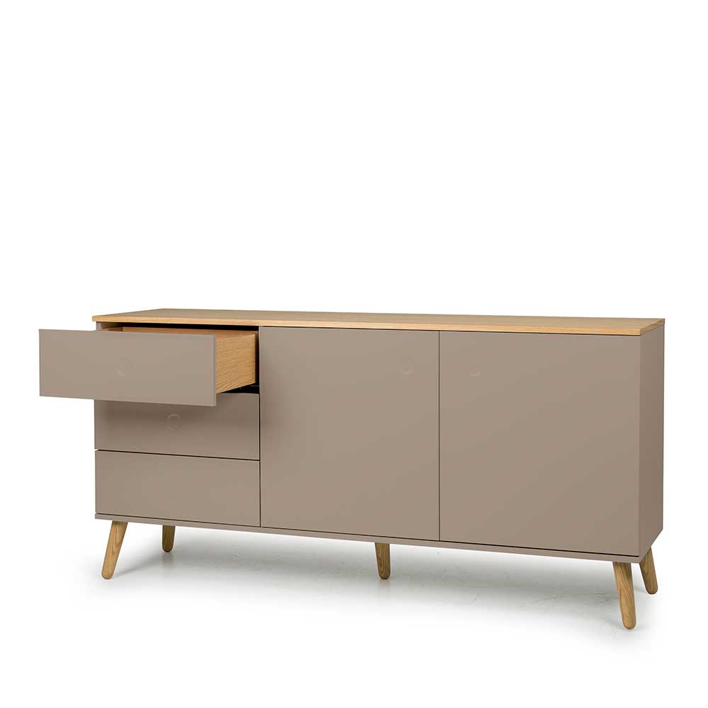 Sideboard in Taupe und Eiche - Paolus